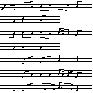 Node efter DFS 1929/34 II, Evald Tang Kristensens renskrifter. Melodi E 85/3:11.