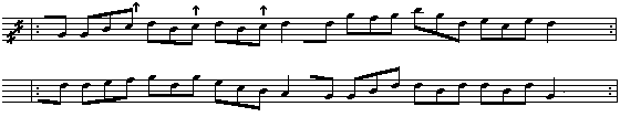 Originalnode i DFS Bg 234. Melodi C 70/2:3.