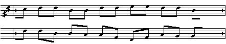 Node efter DFS 1929/34 II, Evald Tang Kristensen renskrifter. Melodi E 87/2:5.