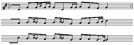 Node efter DFS 1929/34 II, Evald Tang Kristensens renskrifter. Melodi D 03/6:2.