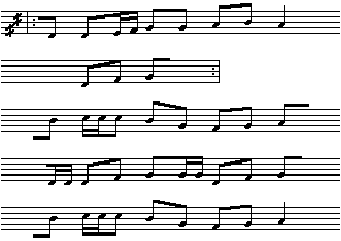 Node efter DFS 1929/34 II, Evald Tang Kristensens renskrifter. Melodi D 03/7:1.