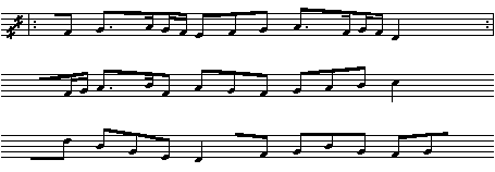 Node fra DgF bind 11, nr. 47/1. Melodi B 09/4x:1.