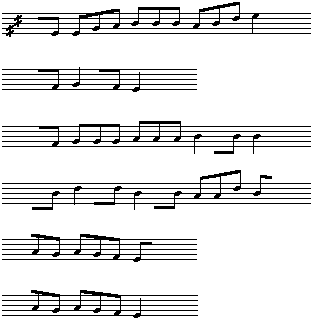 Node efter fonografvalse DFS GD 56, optaget af Grüner Nielsen, 1914.